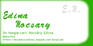 edina mocsary business card