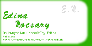edina mocsary business card